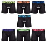 MA ONLINE Mens Fancy 7 Days Printed Boxer Shorts Pack of 7 Soft Ribbed Cotton Underwear Trunks Small
