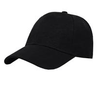 MA Online Unisex Plain Baseball Cap Adults Adjustable Stripe Acrylic Hat Sun Visor Cap Summer Sports Hat (Black One Size)
