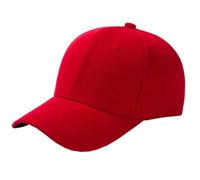 MA Online Unisex Plain Baseball Cap Adults Adjustable Stripe Acrylic Hat Sun Visor Cap Summer Sports Hat (Red One Size)
