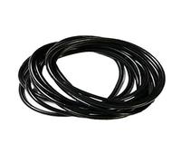 MA ONLINE Womens 80s Disco Party Jewellery Bangles Ladies Neon Beads Necklace Accessory (Black Gummy Bangles) One Size