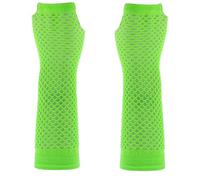 MA ONLINE Womens 80s Disco Party Jewellery Bangles Ladies Neon Beads Necklace Accessory (Long Gloves Green One Size)