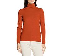 MA Online Womens Casual Long Sleeve High Polo Neck Knitted Jumper Warm Ladies Ribbed Top Rust UK 16 = US 12