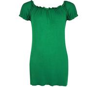 MA ONLINE Womens Ladies Fancy Night Party Gypsy Short Sleeve Plus Size Scoop Neck T Shirt Top Jade Green UK 18