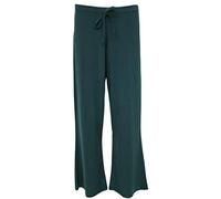 MA ONLINE Womens Ladies Fancy Wide Leg Soft Palazzo Plus Size Flared Casual Trouser Pants Teal UK 16