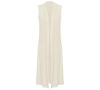 MA Online Womens Long Sleeve Plain Maxi Cardigan Ladies Sleeveless Long Waistcoat Cardigan (Sleeveless Cream UK 24-26)