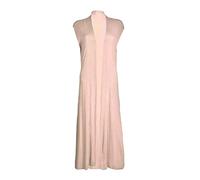 MA Online Womens Long Sleeve Plain Maxi Cardigan Ladies Sleeveless Long Waistcoat Cardigan (Sleeveless Nude UK 16-18)
