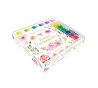 Ma p'tite palette : fleurs: Coffret avec 1 palette, 10 planches prêtes-à-peindre et 1 pinceau