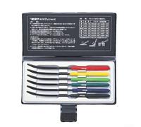 MA00600 Hardness Tester Kit 6 Pieces for HRC40-HRC65, Features Color Separation on Handles for Easy Identification and Testing of Various Hardness