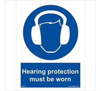 MA071 Hearing Protection Must Be Worn SIGN construction building site industry 400mm x 600mm 10mm Extra Heavy Duty Foamex Foamboard