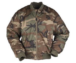 MA1 ARMY STYLE FLIGHT BOMBER PILOT MILITARY MENS JACKET US WOODLAND CAMO S-3XL
