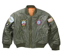 MA1 Bomber Flight Jacket With Badges (7-8 Years, Olive)