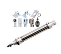 MA16 Mini Air Pneumatic Cylinder 25-500mm Stroke Stainless Steel Double Acting Piston 1Pcs(Cylinder and Y)