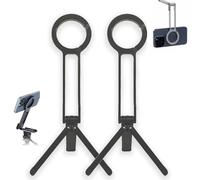 Ma38 Magnetic Phone Tripod for iPhone, MA38 Portable Phone Holder Mini Tripod, Freeiy-rotating, Magnetic Function, Quick Mount, Stand with for Vlogging Unlock Creative Freedom (black, 2pcs)