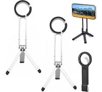 Ma38 Magnetic Phone Tripod for iPhone, Travel Foldable Mini Cell Phone Selfie Stick, 180° Adjustable Magnetic Cell Stand for Desk for 16/15/14/13/12(White*2)