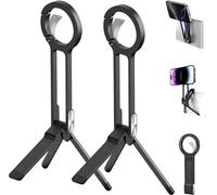 Ma38 Magnetic Phone Tripod, MA38 Portable Ph-one Holder Mini Tripod, Strong Magnet Quick Mount, Mini Tripods Pocket Cell Ph-one Stand (Black 2PC)