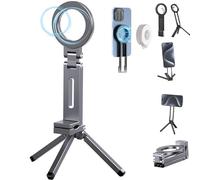 MA38 Portable Phone Holder Mini Tripod for Magsafe, Strong Magnet Quick Mount with Double-Sided Strong Magnetic 1/4'' Hole, Magnet Quick Mount(Gray)