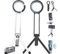 MA38 Portable Phone Holder Mini Tripod for Magsafe, Strong Magnet Quick Mount with Double-Sided Strong Magnetic 1/4'' Hole, Magnet Quick Mount(Silver+Black)