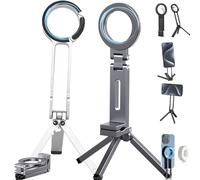 MA38 Portable Phone Holder Mini Tripod for Magsafe, Strong Magnet Quick Mount with Double-Sided Strong Magnetic 1/4'' Hole, Magnet Quick Mount(Silver+Gray)