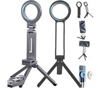 MA38 Portable Phone Holder Mini Tripod for Magsafe, Strong Magnet Quick Mount with Double-Sided Strong Magnetic 1/4'' Hole, Magnet Quick Mount(Black+Gray)