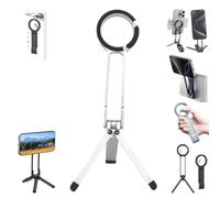 Ma38 Portable Phone Holder Mini Tripod, Ma38 Portable iPhone Holder Mini Tripods for Magsafe,Portables Phone Holders Tripod,5 in 1 Portables Pocket Size Vlogging Tripods with 180° Rotation (Silvery)