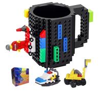 MA3TY Build-On Brick Mug, DIY Creative Coffee Mugs Xmas Present, Novelty Christmas Santa Gifts for Women Men,Thanksgiving,New Year with 3 Bags