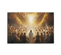 MA6GE8DE 1000 Piece Jigsaw Puzzle for Adults Jesus and The Faithful,Unique and Beautiful Design,Stunning Artwork,Vintage Style Jesus Wooden Puzzle,Family Leisure and Entertainment