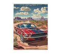 MA6GE8DE American Muscle Car Puzzles for Adults 500 Pieces,Challenging Brain Exercise,Featuring Classic Illustrations,Depict A Muscle Car in The Desert,Fun Wooden Puzzle,Gift for Cat Lovers