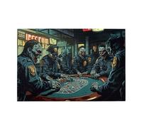 MA6GE8DE Horror Zombies Police 1000 Piece Wooden Puzzle for Adults,Wonderful Imagination,Enjoy The Puzzle Solving Process,Unique Artwork for Adults,Creative Activity Hobbies for Adult