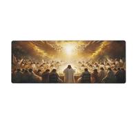 MA6GE8DE Jesus and The Faithful Mouse Pads for Desk,Classic Oil Painting Style,Large Extended Full Desk Mouse pad,for Office,Computer,Keyboard,Laptop and Study,11.8x31.5x0.12 inch Large Design