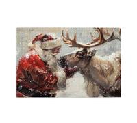 MA6GE8DE Santa Claus and Reindeer 1000 Piece Puzzle for Adults, Retro Santa Claus and Reindeer Wooden Puzzle,1000 Piece Jigsaw Puzzle for Adults Challenging Puzzle Perfect for Game Nights