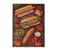 MA6GE8DE Vintage Chicago hot Dog Jigsaw Puzzles 500 Pieces,Creative Activity Hobbies for Adults,Fun and Beautiful Design,Enchanting Chicago hot Dog Wooden Puzzle,Creative Activity Hobbies for Adults