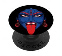 Maa Kali Glitch Art Cyberpunk Vaporwave Devanagari Dharma PopSockets Adhesive PopGrip
