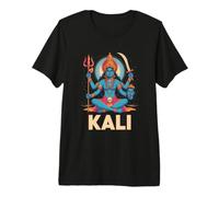 Maa Kali Hindu Goddess Trishula & Sword Feminine Devotional Premium T-Shirt