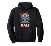 Maa Kali Hindu Goddess Trishula & Sword Feminine Devotional Pullover Hoodie