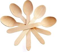 MAA KHODAL Eco-Friendly Wooden Dessert Spoons - 100 Pack | Biodegradable & Compostable Disposable Spoons | Sturdy Birchwood Cutlery for Parties, Ice Cream, Catering & Events