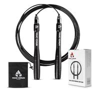 MAAC-XIMUM PREMIUM JUMP ROPE, Lightweight, Self-Locking, Adjustable for Adults, Speed Skipping Rope, Fitness, Crossfit, Boxing, MMA (Black)