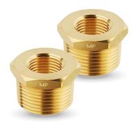 MAACFLOW MAACFLOW brass 1" Male NPT to 1/2" Female NPT Adapter Reducer Hex Bushing (Thread OD 1.13" - ID 0.72") (pack of 2)