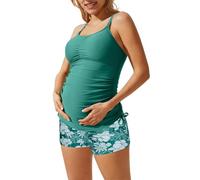 Maacie Elegantthin and Simple Maternity Slim Waist Tankini Suit Beach Swimsuit