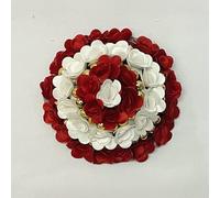 Maahal Bun Juda Maker Flower Gajra Hair Accessories, For Bridal Women and Girls Red-White-1Pc