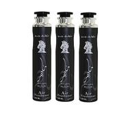 Ma'ahir Black Air Freshener - Pack of 3 - Odor Elimintaor Area Deodorizer Spray For Room, Car & Wardrobe - 300 ML