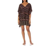 Maaji Women's Black Bagh Bluebell Kaftan Swimwear Cover, Medium