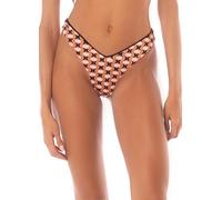 Maaji Women's Retro Prism Reagan Reversible Regular Rise Bikini Bottoms, Pink, S
