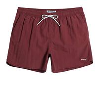 MaaMgic Men Swimming Shorts Classic Mesh Lined Surf Trunks Quick Dry Male Running Athletic Workout Gym Shorts, Wine Red, X-Large( Waist:34''-36'' )