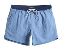 maamgic Men Swimming Shorts Classic Mesh Lined Surf Trunks Quick-Drying Beach Shorts Adjustable Drawstring Swimwear,Blue Haze+Blue Grey,XS