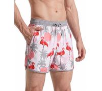 maamgic Mens 5" Short 70s 80s 90s Vintage Swim Trunks Quick Dry Bathing Suits Swimming Shorts Swimsuits Board Shorts,Flamingo At Dusk,M