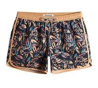 MaaMgic Mens 5" Short 70s 80s 90s Vintage Swim Trunks Quick Dry Bathing Suits Swimming Shorts Swimsuits Board Shorts,Leaf Black,XS
