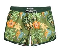 MaaMgic Mens 5" Short 70s 80s 90s Vintage Swim Trunks Quick Dry Bathing Suits Swimming Shorts Swimsuits Board Shorts,New Green Monstera 4.5,XL