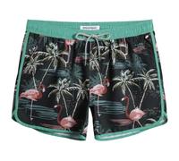 MaaMgic Mens 5" Short 70s 80s 90s Vintage Swim Trunks Quick Dry Bathing Suits Swimming Shorts Swimsuits Board Shorts,New Dark Green Flamingo Plamen 4.5,S