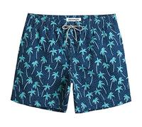 MaaMgic Mens Quick Dry Swim Trunks with Mesh Lining Flamingo Boardshorts, Coconut Tree Marine, XX-Large ( Waist:37 inches-39 inches )