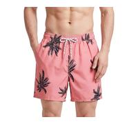 MaaMgic Mens Quick Dry Swim Trunks with Mesh Lining Flamingo Boardshorts, Coconut Tree Pink, XX-Large ( Waist:37 inches-39 inches )